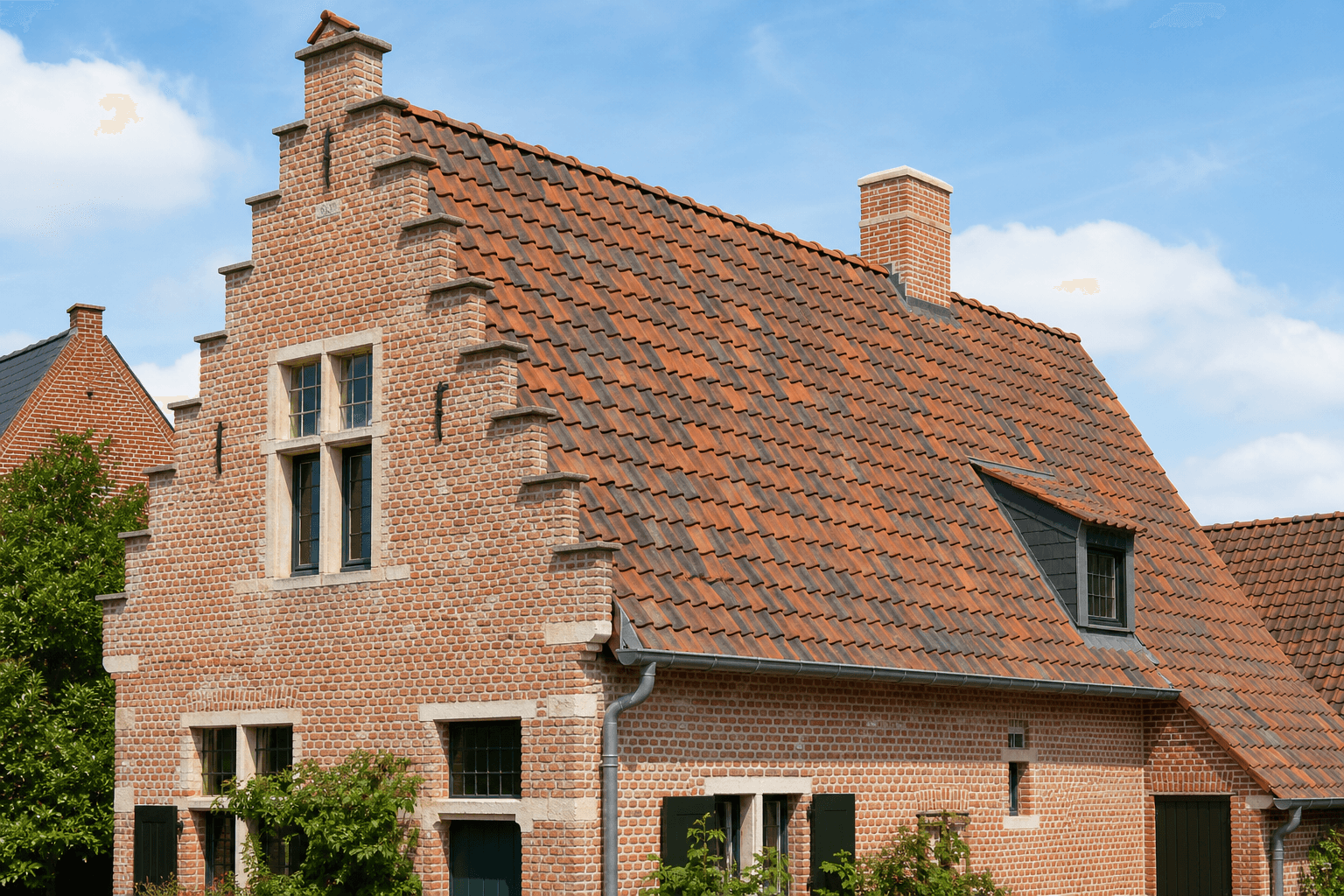 Gerenoveerd pannendak op een traditionele woning in Leuven