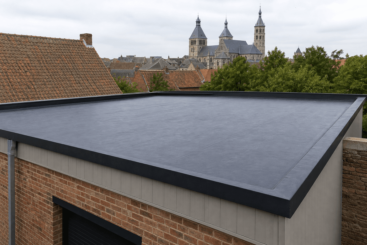 Geïsoleerd plat dak met EPDM in Tongeren, Limburg